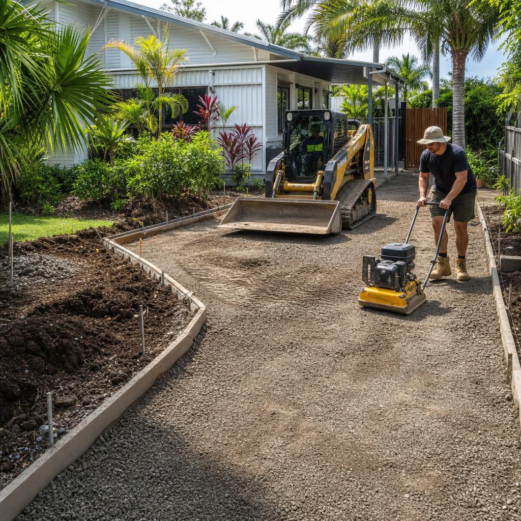 Driveway subgrade preparation and excavation in Cairns