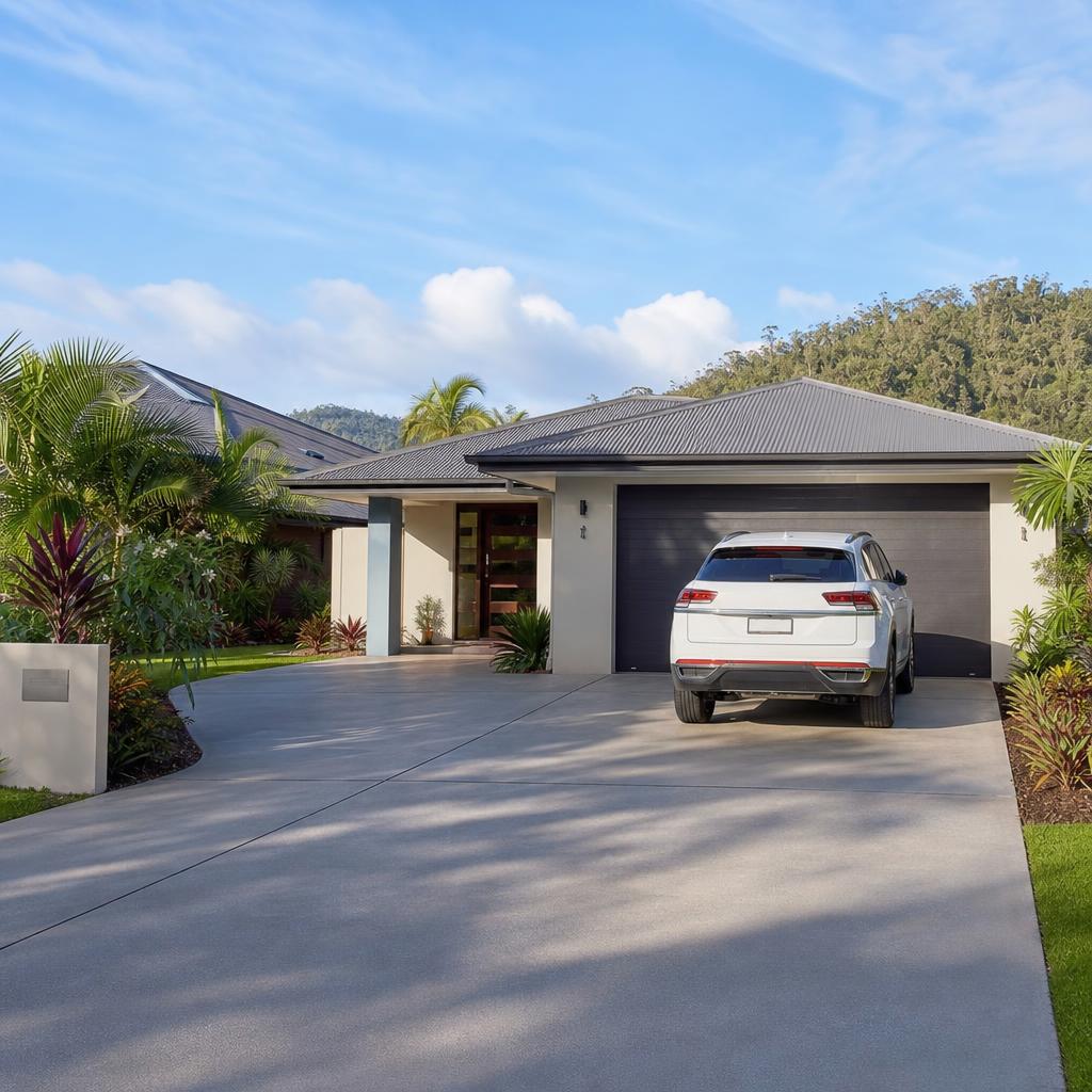 Concrete driveway extension and widening in a Cairns residential setting